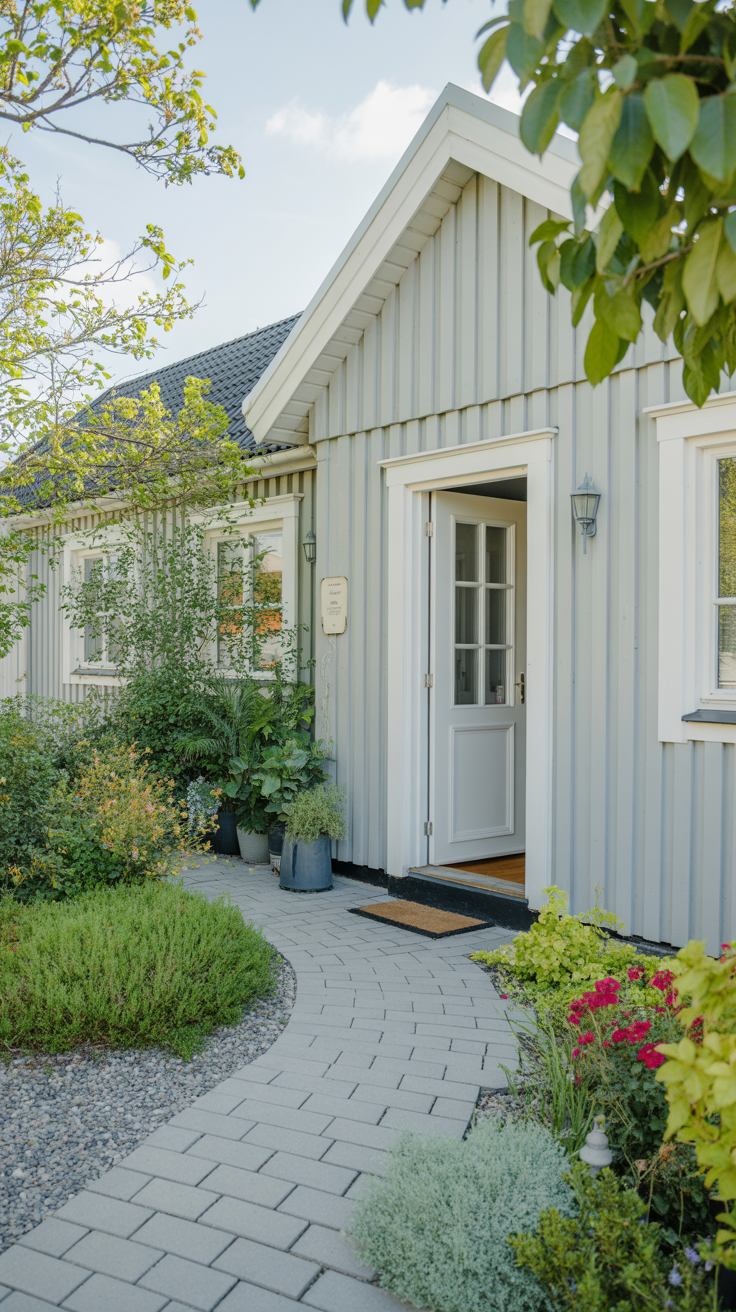 stenlaggning plattlaggning entree blue